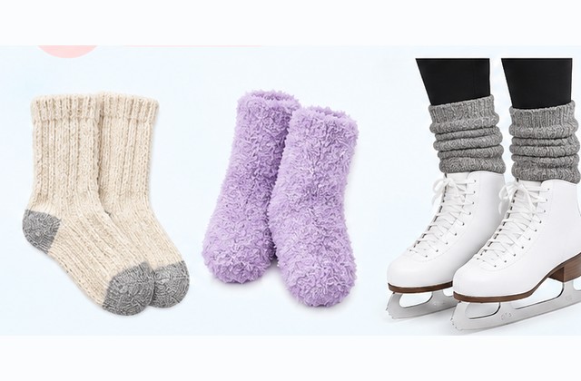 Thick socks that bunch inside skates